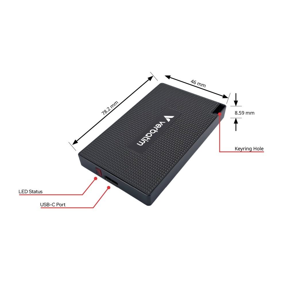 Amazon | Verbatim 1TB メタル ミニ SSD USB-C 3.2 Gen2 速度 最大